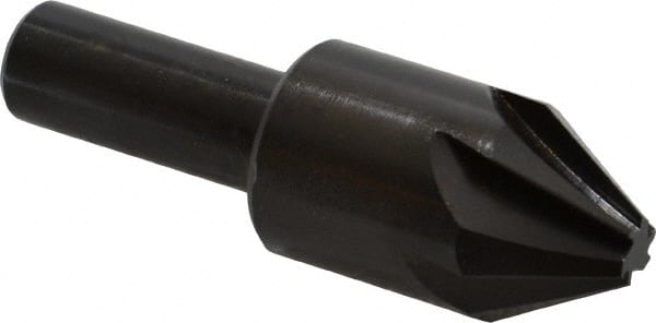 Hertel - 7/8" Head Diam, 1/2" Shank Diam, 6 Flute 60° High Speed Steel Countersink - All Tool & Supply