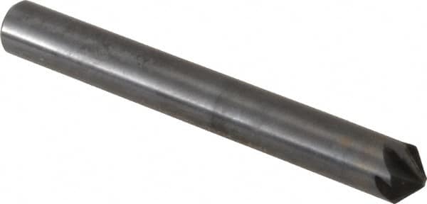 Hertel - 1/4" Head Diam, 1/4" Shank Diam, 6 Flute 100° High Speed Steel Countersink - All Tool & Supply