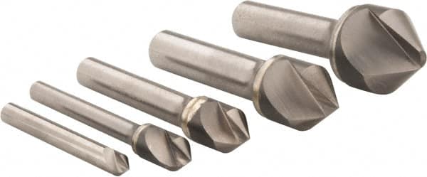 Hertel - 5 Piece, 1/4 to 1" Head Diam, 82° Included Angle, Countersink Set - All Tool & Supply