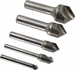 Hertel - 5 Piece, 1/4 to 1" Head Diam, 90° Included Angle, Countersink Set - All Tool & Supply