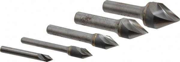 Hertel - 5 Piece, 1/4 to 1" Head Diam, 60° Included Angle, Countersink Set - All Tool & Supply