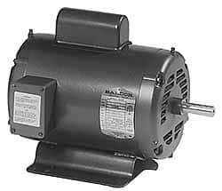 Baldor - 5 Max hp, 1,725 Max RPM, Electric AC DC Motor - 208, 230 V Input, Single Phase, 184T Frame - All Tool & Supply