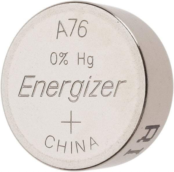 Energizer - Size A76, Alkaline, Button & Coin Cell Battery - 1.5 Volts, Button Tab Terminal, LR44, ANSI, IEC, NEDA Regulated - All Tool & Supply