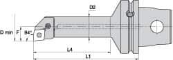 Kennametal - Left Hand Cut, Size KM63, CN.. Insert Compatiblity, Internal Modular Turning & Profiling Cutting Unit Head - 17mm Ctr to Cutting Edge, 125mm Head Length, Through Coolant, Series Kenlever - All Tool & Supply