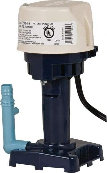 Little Giant Pumps - 1 Amp, 115 Volt, 1/50 hp, 1 Phase, Thermal Plastic Evaporative Cooler Pumps Machine Tool & Recirculating Pump - 8.3 GPM, 11 psi, 9" Overall Height, 4-1/2" Body Length, ABS Impeller, Open Fan Cooled Motor - All Tool & Supply