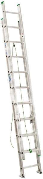 Werner - 40' High, Type II Rating, Aluminum Extension Ladder - 225 Lb Capacity, 35' Working Length - All Tool & Supply