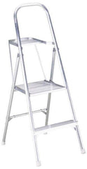 Werner - 4 Steps, 4-1/2' High, Type III Rating, Aluminum Platform Ladder - 200 Lb Capacity, 20" Base Width - All Tool & Supply