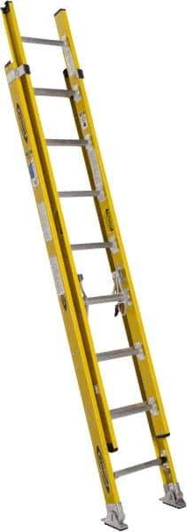 Werner - 16' High, Type IAA Rating, Fiberglass Extension Ladder - 375 Lb Capacity, 13' Working Length - All Tool & Supply