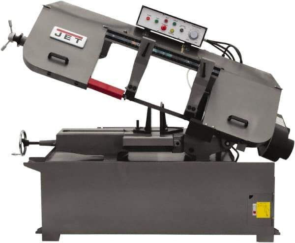 Jet - 13 x 21" Max Capacity, Semi-Automatic Variable Speed Pulley Horizontal Bandsaw - 80 to 260 SFPM Blade Speed, 230/460 Volts, 45°, 3 hp, 3 Phase - All Tool & Supply