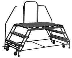 PW Platforms - 4 Step Platform - Double Access Rolling Work Platform, 500 Lb Capacity, 40" Platform Height, 38" Base Width x 89" Base Depth - All Tool & Supply