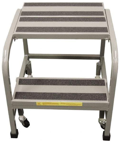 PW Platforms - 2 Step Stand - Office Mobile Stand, 300 Lb Capacity, 20" Platform Height, 26" Base Width x 22" Base Depth - All Tool & Supply