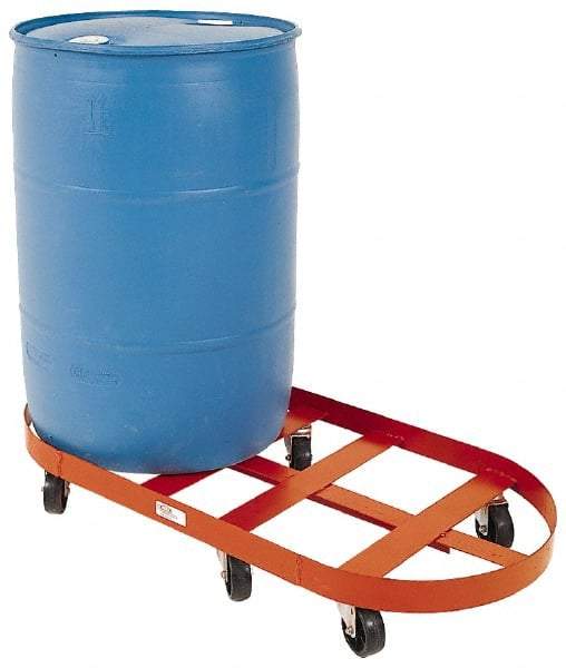 Made in USA - 1,800 Lb Load Capacity, 30 Gal Drum Dolly - 19-1/2" Wide x 6-3/4" High, 6 Wheels - All Tool & Supply