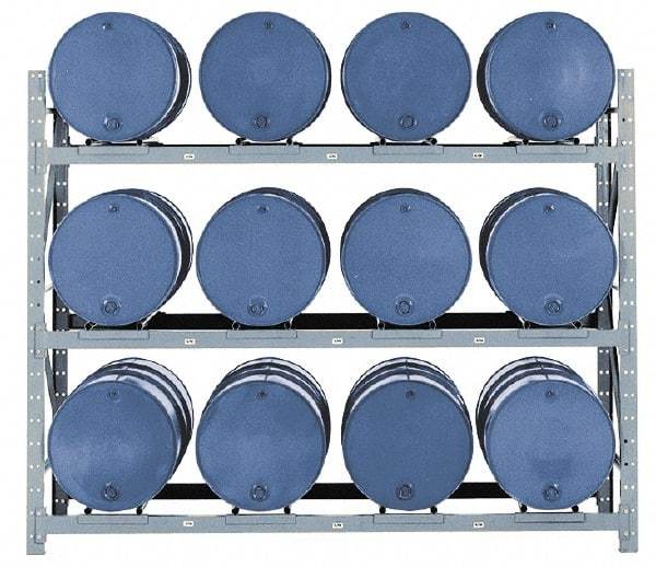 Made in USA - 14,475 Lb Load Capacity, 30 & 55 Gal Drum Pallet Rack - 105" Wide x 84" High - All Tool & Supply