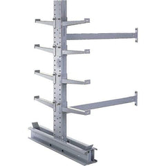 Made in USA - 8' High Double Sided Cantilever Rack - With Lip, 43,000 Lb Capacity, 65" Base Length, 24" Arm Length - All Tool & Supply