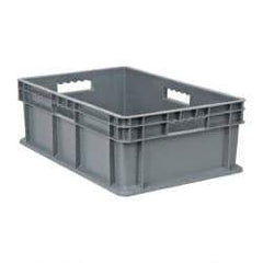 Akro-Mils - 1.78 Cu Ft, 83 Lb Load Capacity Gray Polyethylene Tote Container - Stacking, 23.3" Long x 15.8" Wide x 8.3" High - All Tool & Supply