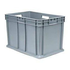 Akro-Mils - 3.55 Cu Ft, 150 Lb Load Capacity Gray Polyethylene Tote Container - Stacking, 23.3" Long x 15.8" Wide x 16.1" High - All Tool & Supply