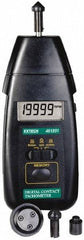 Extech - Accurate up to 0.05%, 0.1 RPM Resolution, Contact Tachometer - 6.6929 Inch Long x 2.8 Inch Wide x 1-1/2 Inch Meter Thick, 0.5 to 20,000 RPM Measurement - All Tool & Supply