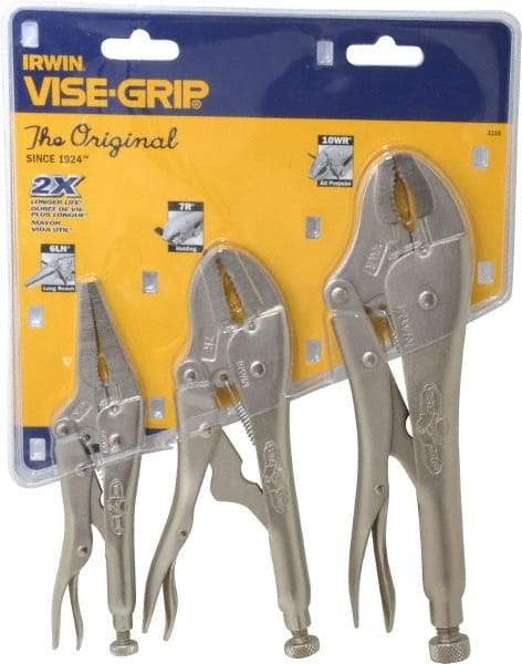 Irwin - 3 Piece Locking Plier Set - Comes in Clamshell - All Tool & Supply