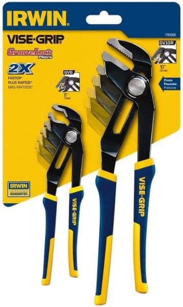 Irwin - 2 Piece GrooveLock Plier Set - Comes in Clamshell - All Tool & Supply