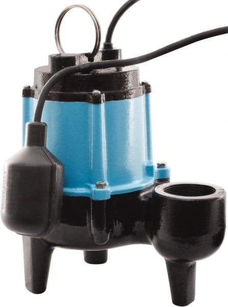 Little Giant Pumps - 1/2 hp, 9.5 Amp Rating, 115 Volts, Piggyback Mechanical Float Operation, Sewage Pump - 1 Phase, Cast Iron Housing - All Tool & Supply