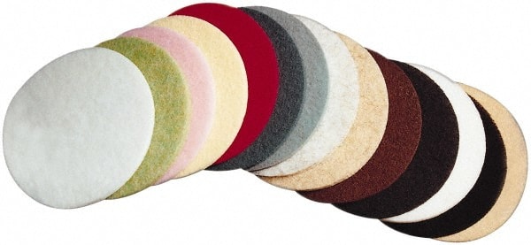 Ability One - Floor Pads, Bonnets & Screens; Type: Polishing Pad ; Application: Floors ; Pad Length: 12 ; Pad Color: White ; Material: Non-Woven ; Grit Grade: Medium - Exact Industrial Supply