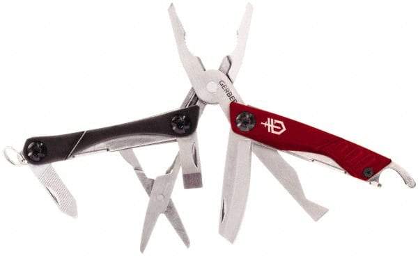 Gerber - 10 Piece, Multi-Tool Set - Black/Silver/Red, 4-1/4" OAL, 2-3/4" Closed Length - All Tool & Supply