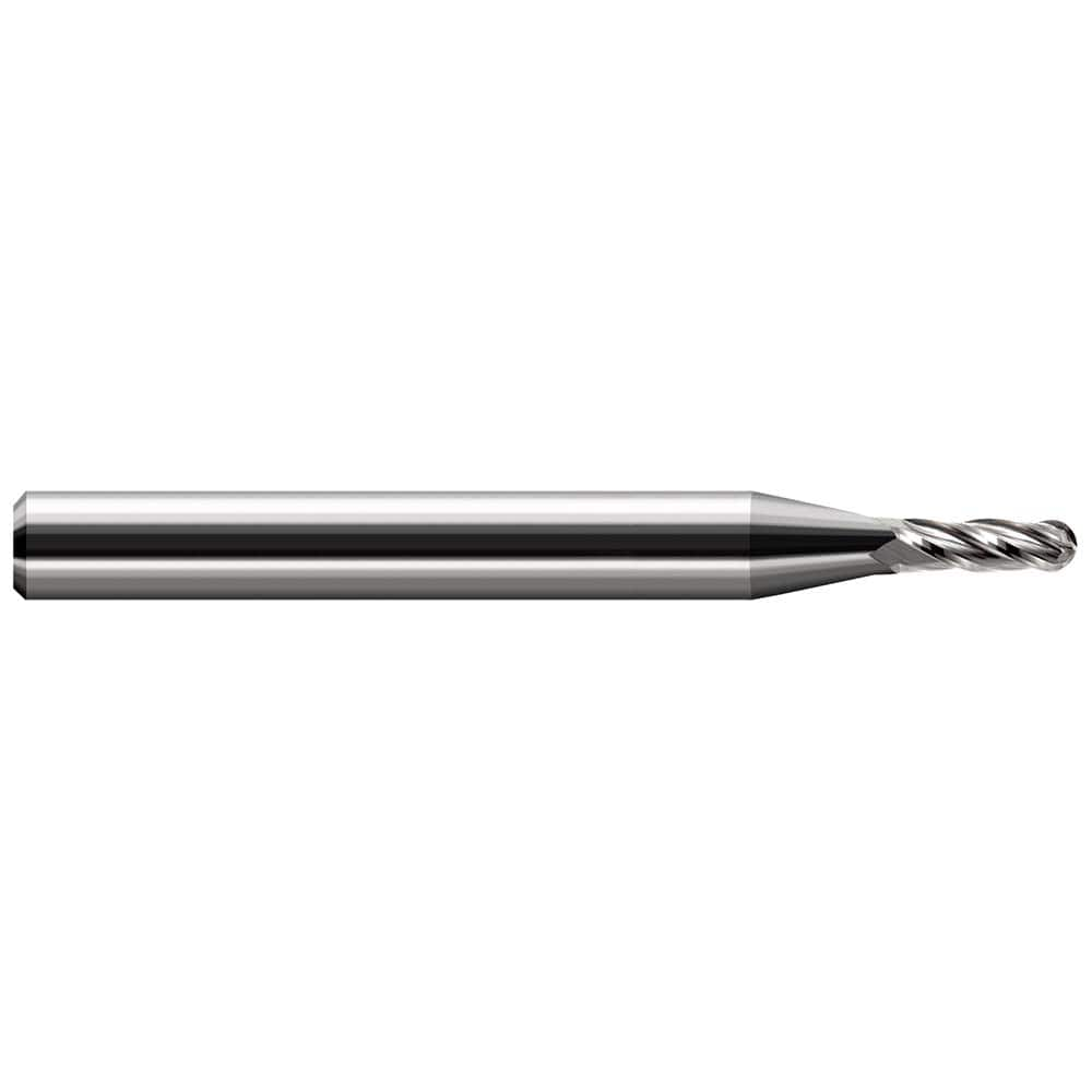 Harvey Tool - 0.054" Diam, 0.162" LOC, 2 Flute Solid Carbide Ball End Mill - Exact Industrial Supply