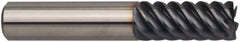 Guhring - 5/8", 6 Flute, Single End, Solid Carbide, 0.09" Corner Radius End Mill - 3-1/2" OAL, 45° Helix, Right Hand Flute, 1-1/4" LOC, Right Hand Cut - All Tool & Supply