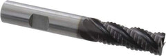 Guhring - 1/2" Diam, Coarse Pitch, 1-1/4" LOC, 4 Flute Solid Carbide Roughing Square End Mill - Nano-A Finish, 3-1/2" OAL, 1/2" Shank Diam, Single End, Centercutting - All Tool & Supply