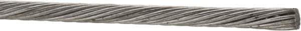 Value Collection - 5/32" Diam, Aircraft Cable - 3,300 Lb Breaking Strength, 1 x 19 Single Strand - All Tool & Supply