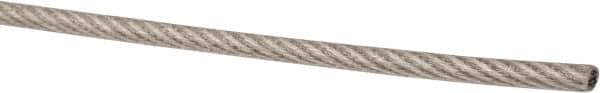 Value Collection - 1/16" x 3/64" Diam, Aircraft Cable - 480 Lb Breaking Strength, 7 x 7 Strand Core, Vinyl Coating - All Tool & Supply