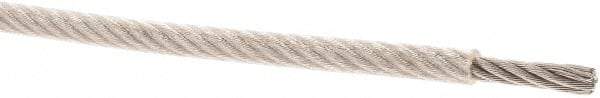 Value Collection - 3/16" x 1/8" Diam, Aircraft Cable - 1,760 Lb Breaking Strength, 7 x 19 Strand Core, Vinyl Coating - All Tool & Supply