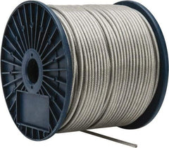 Value Collection - 3/16" x 3/32" Diam, Aircraft Cable - 920 Lb Breaking Strength, 7 x 7 Strand Core, Vinyl Coating - All Tool & Supply