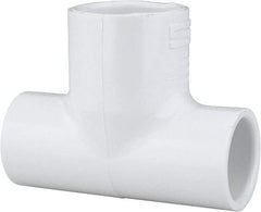 Value Collection - 1/2 x 1/2 x 3/4" PVC Plastic Pipe Reducing Tee - Schedule 40, All Slip End Connections - All Tool & Supply