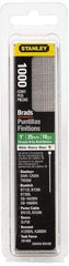 Stanley - 18 Gauge 1" Long Brad Nails for Power Nailers - Steel, Galvanized Finish, Straight Stick Collation, Brad Head, Chisel Point - All Tool & Supply