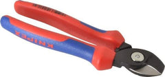 Knipex - 6-1/2" OAL, 12 AWG Capacity, Cable Cutter - 5/8" Jaw Length x 1" Jaw Width, Oval Head, Ergo Dual Component Handle - All Tool & Supply