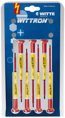 Witte - 7 Piece Phillips & Slotted Screwdriver Set - - Exact Industrial Supply