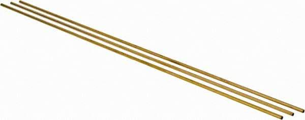 Made in USA - 3/32 Inch Outside Diameter x 12 Inch Long, Brass Round Tube - 0.066 Inch Inside Diameter, 0.014 Inch Wall Thickness, Alloy 260 - All Tool & Supply