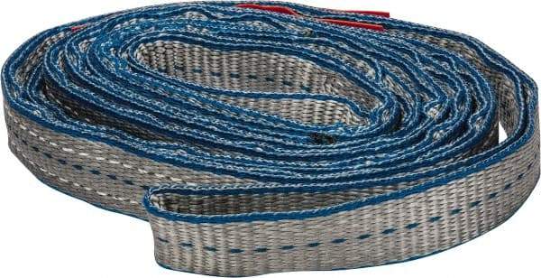 Lift-All - 9' Long x 1" Wide, 3,200 Lb Vertical Capacity, 2 Ply, Polyester Web Sling - 2,500 Lb Choker Capacity - All Tool & Supply