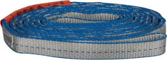 Lift-All - 12' Long x 1" Wide, 3,200 Lb Vertical Capacity, 2 Ply, Polyester Web Sling - 2,500 Lb Choker Capacity - All Tool & Supply