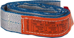 Lift-All - 5' Long x 2" Wide, 6,400 Lb Vertical Capacity, 2 Ply, Polyester Web Sling - 5,000 Lb Choker Capacity - All Tool & Supply