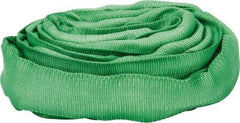 Lift-All - 6' Long x 1-3/8" Wide, 5,300 Lb Vertical Capacity, Polyester Web Sling - 4,200 Lb Choker Capacity, 7/8" Diam Chain, Green - All Tool & Supply