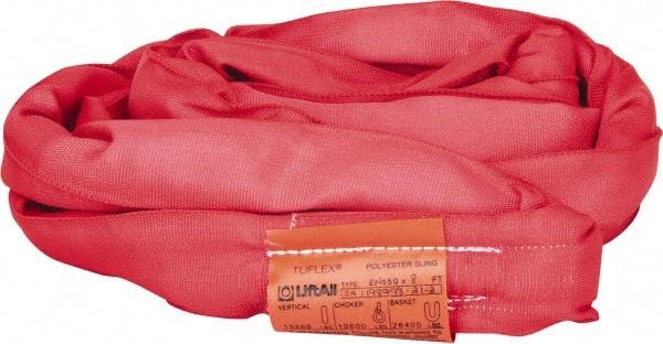 Lift-All - 8' Long x 2" Wide, Polyester Web Sling - 10,600 Lb Choker Capacity, 1-3/8" Diam Chain, Red - All Tool & Supply