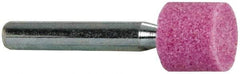 Tru-Maxx - 1/2" Head Diam x 1/2" Thickness, W185, Cylinder End, Aluminum Oxide Mounted Point - Pink, Medium Grade, 60 Grit, 44,470 RPM - All Tool & Supply