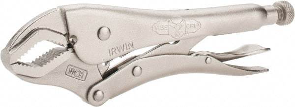 Irwin - 10" OAL Curved Jaw Locking Pliers - 3/4" Jaw Width, 2-1/4" Jaw Depth, 1-7/8" Jaw Opening, Standard Handle - All Tool & Supply