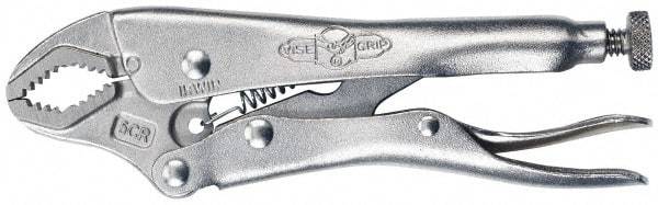 Irwin - 5" OAL Curved Jaw Locking Pliers - 3/4" Jaw Width, 2-1/4" Jaw Depth, 1-1/2" Jaw Opening, Standard Handle - All Tool & Supply