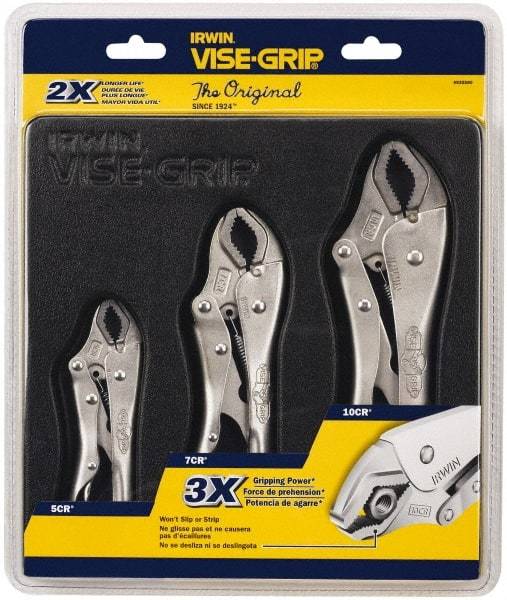 Irwin - 3 Piece Locking Plier Set - Comes in Tray - All Tool & Supply