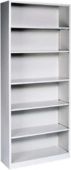 Hon - 6 Shelf, 81-1/8" High x 34-1/2" Wide Bookcase - 15-5/8" Deep, Steel, Light Gray - All Tool & Supply