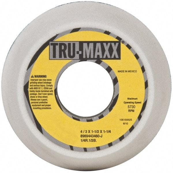 Tru-Maxx - 4" Diam, 1-1/4" Hole Size, 1-1/2" Overall Thickness, 60 Grit, Type 11 Tool & Cutter Grinding Wheel - Medium Grade, Aluminum Oxide, J Hardness, 5,730 RPM - All Tool & Supply