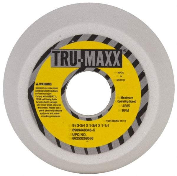 Tru-Maxx - 5" Diam, 1-3/4" Hole Size, 1-3/4" Overall Thickness, 46 Grit, Type 11 Tool & Cutter Grinding Wheel - Coarse Grade, Aluminum Oxide, K Hardness, 4,585 RPM - All Tool & Supply